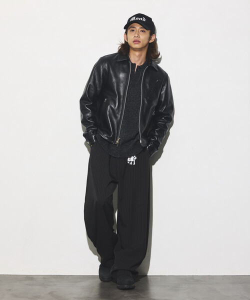 FREAK'S STORE(フリークスストア)の「ブークレ シャギー メランジ スキッパー プルオーバーニット(ニット/セーター・メンズ・ブラック/ブラウン/イエロー/ライトグレー・MEDIUM/LARGE)」の14枚目の写真