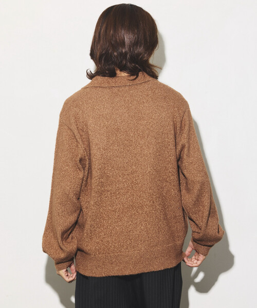 FREAK'S STORE(フリークスストア)の「ブークレ シャギー メランジ スキッパー プルオーバーニット(ニット/セーター・メンズ・ブラック/ブラウン/イエロー/ライトグレー・MEDIUM/LARGE)」の6枚目の写真