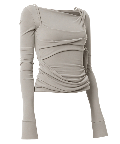FLAREUP(フレアアップ)の「レイヤードビスチェロングスリーブ (FL-105_Ash Beige)(Tシャツ/カットソー・レディース・ベージュ・OS)」の7枚目の写真