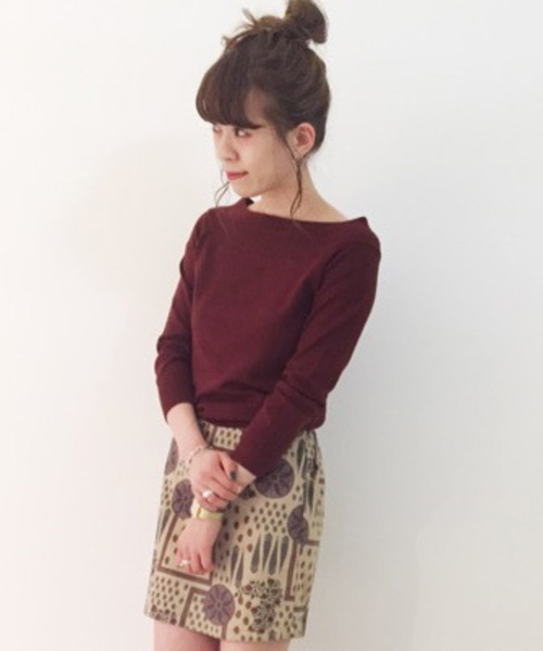 archives（アルシーヴ）の「オフショルプルオーバー（ニット/セーター・レディース・ブラック/カーキ/ワイン/オフホワイト/グレー/ピンク・MEDIUM）」の11枚目の写真