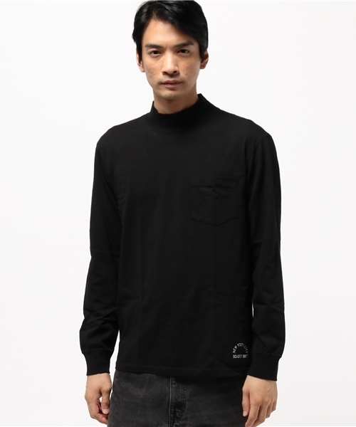 schott（ショット）の「Schott/ショット/LONG SLEEVE MOCK NECK POCKET/モックネック ポケット ロンT（Tシャツ/カットソー・メンズ・グレー/ブラック/ホワイト・MEDIUM/X-LARGE/LARGE/SMALL）」の2枚目の写真