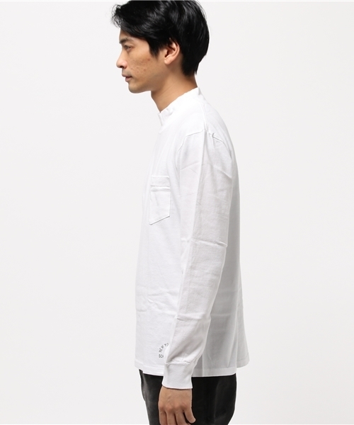 schott（ショット）の「Schott/ショット/LONG SLEEVE MOCK NECK POCKET/モックネック ポケット ロンT（Tシャツ/カットソー・メンズ・グレー/ブラック/ホワイト・MEDIUM/X-LARGE/LARGE/SMALL）」の5枚目の写真