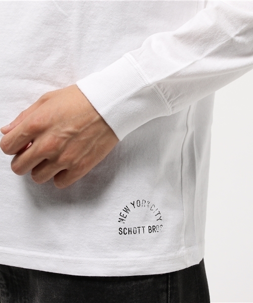 schott（ショット）の「Schott/ショット/LONG SLEEVE MOCK NECK POCKET/モックネック ポケット ロンT（Tシャツ/カットソー・メンズ・グレー/ブラック/ホワイト・MEDIUM/X-LARGE/LARGE/SMALL）」の8枚目の写真