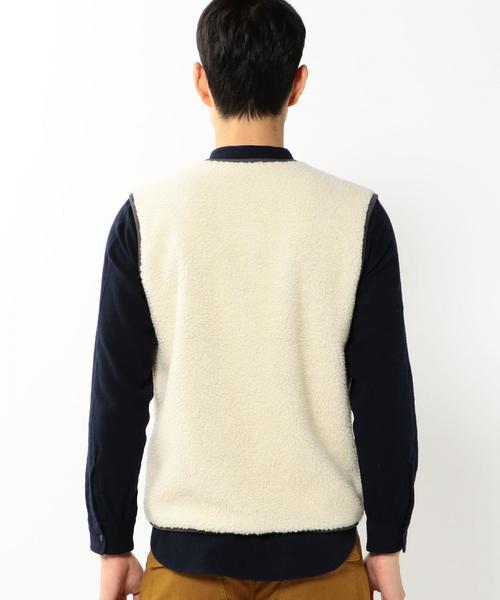 coen（コーエン）の「ボアフリースベスト（ベスト・メンズ・オフホワイト/ネイビー・LARGE/MEDIUM/SMALL/X-LARGE）」の4枚目の写真