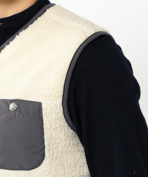 coen（コーエン）の「ボアフリースベスト（ベスト・メンズ・オフホワイト/ネイビー・LARGE/MEDIUM/SMALL/X-LARGE）」の9枚目の写真