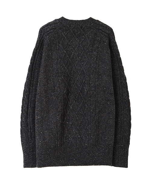 Ne-net（ネネット）の「S トリケーブルニット（カーディガン/ボレロ・レディース・オフホワイト/チャコールグレー/オレンジ・02/03）」の10枚目の写真