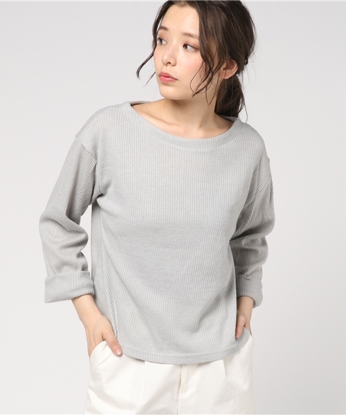 Pierrot（ピエロ）の「ワイドスリーブ ニットソー トップス（ニット/セーター・レディース・オフホワイト/グレー/ピンク/ベージュ/ネイビー・M/L）」の12枚目の写真