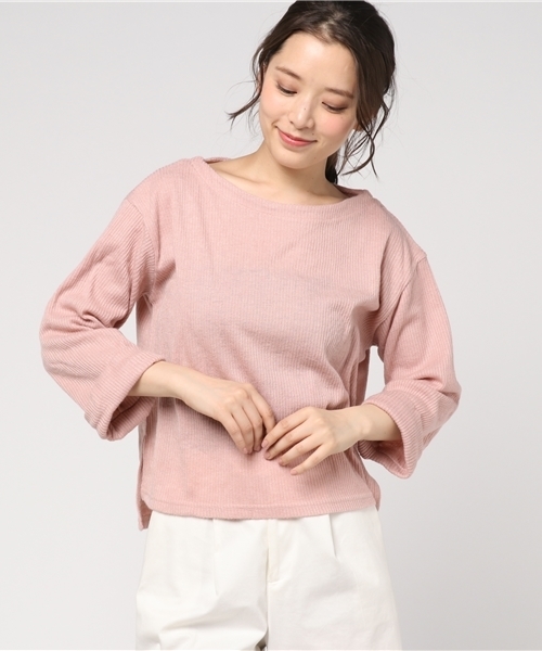 Pierrot（ピエロ）の「ワイドスリーブ ニットソー トップス（ニット/セーター・レディース・オフホワイト/グレー/ピンク/ベージュ/ネイビー・M/L）」の14枚目の写真