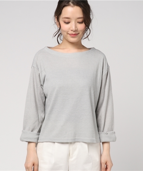 Pierrot（ピエロ）の「ワイドスリーブ ニットソー トップス（ニット/セーター・レディース・オフホワイト/グレー/ピンク/ベージュ/ネイビー・M/L）」の6枚目の写真