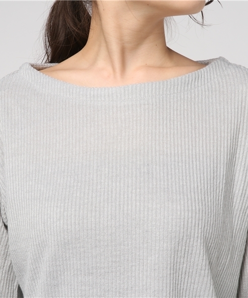 Pierrot（ピエロ）の「ワイドスリーブ ニットソー トップス（ニット/セーター・レディース・オフホワイト/グレー/ピンク/ベージュ/ネイビー・M/L）」の9枚目の写真