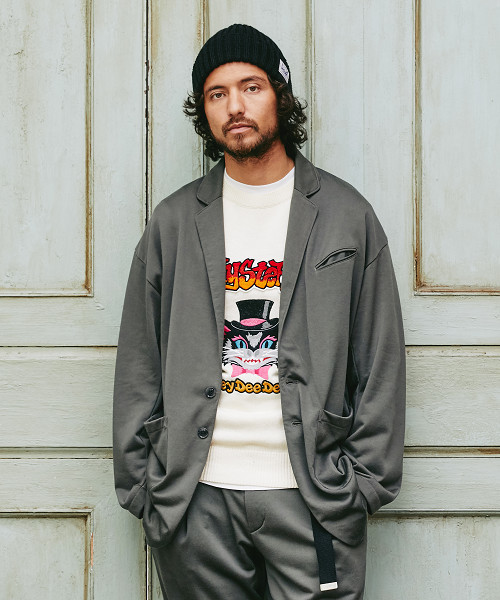 HYSTERIC GLAMOUR（ヒステリックグラマー）の「GET LUCKY pt JK（テーラードジャケット・メンズ・グレー/ブラック・SMALL/MEDIUM/LARGE）」の2枚目の写真