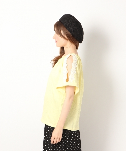 Heather（ヘザー）の「ソデスリットレースＴ  765517（Tシャツ/カットソー・レディース・ホワイト/ブラック/イエロー系その他・FREE）」の9枚目の写真