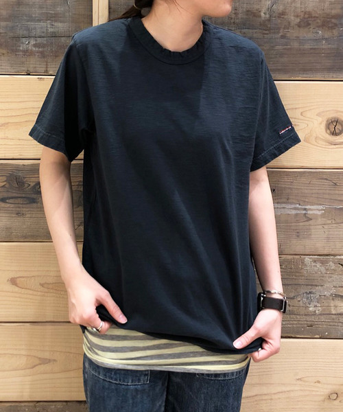 Born（ボーン）の「Born Border Pattern Long Tank Top/ボーンボーダーパターンロングタンクトップ（タンクトップ・レディース・イエロー/オレンジ/杢グレー/ブルー/ネイビー・FREE）」の4枚目の写真