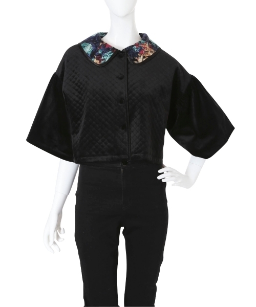 merry jenny（メリージェニー）の「ショートキルティングジャケット（テーラードジャケット・レディース・ブラック/ピンク・FREE）」の11枚目の写真