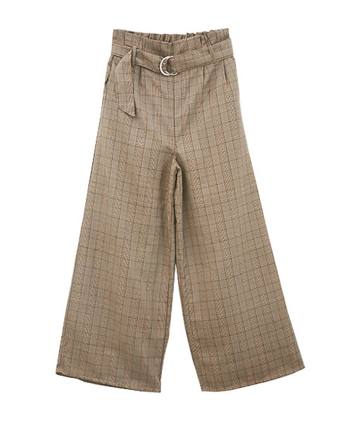 Luz Llena（ラズレナ）の「[ベルト付き]グレンチェック柄ワイドパンツ（その他パンツ・レディース・ブラウン/グレー・MEDIUM）」の12枚目の写真