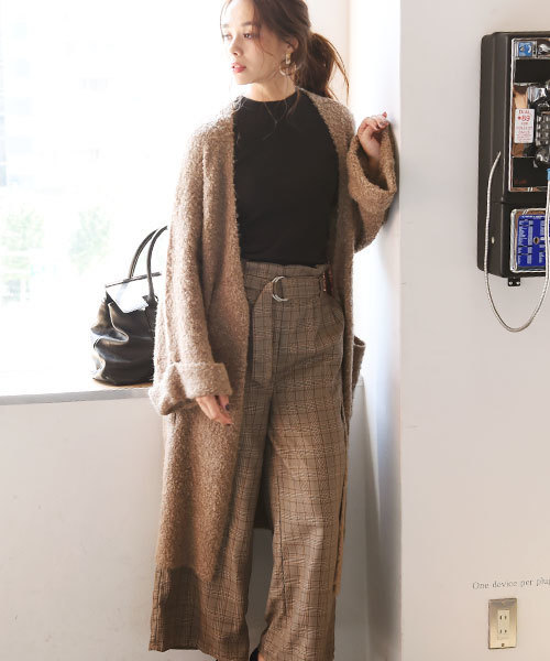 Luz Llena（ラズレナ）の「[ベルト付き]グレンチェック柄ワイドパンツ（その他パンツ・レディース・ブラウン/グレー・MEDIUM）」の17枚目の写真