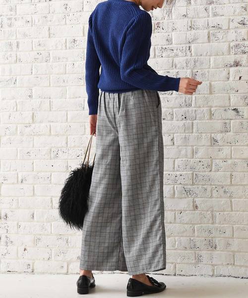 Luz Llena（ラズレナ）の「[ベルト付き]グレンチェック柄ワイドパンツ（その他パンツ・レディース・ブラウン/グレー・MEDIUM）」の19枚目の写真