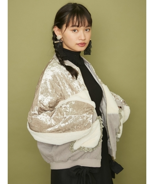 merry jenny(メリージェニー)の「いそざいドルマンブルゾン(ブルゾン・レディース・アイボリー/ブラック・FREE)」の1枚目の写真