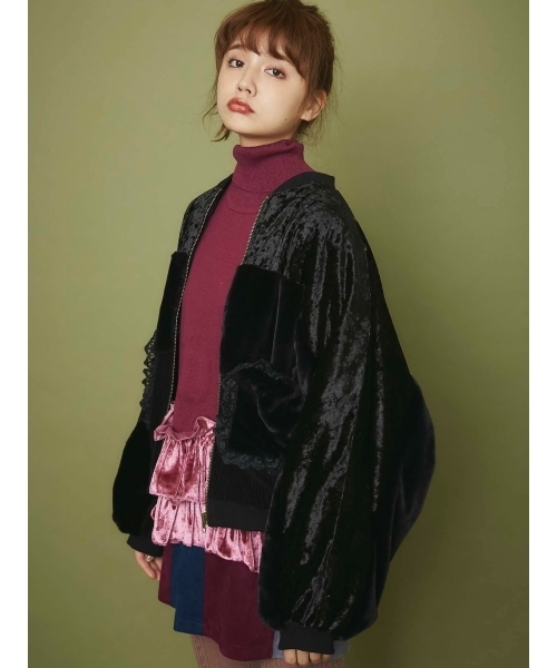 merry jenny(メリージェニー)の「いそざいドルマンブルゾン(ブルゾン・レディース・アイボリー/ブラック・FREE)」の2枚目の写真