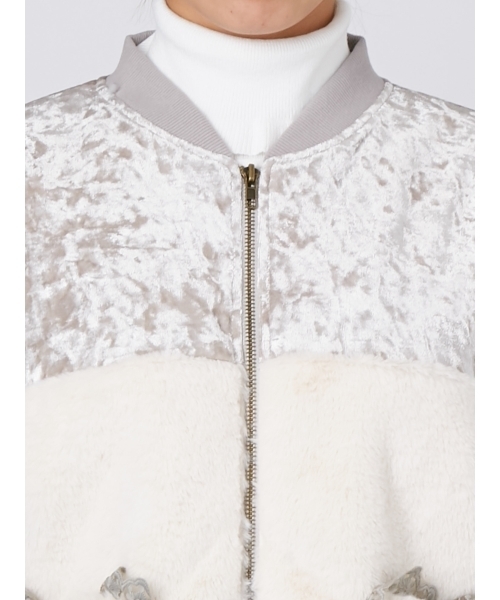 merry jenny(メリージェニー)の「いそざいドルマンブルゾン(ブルゾン・レディース・アイボリー/ブラック・FREE)」の4枚目の写真