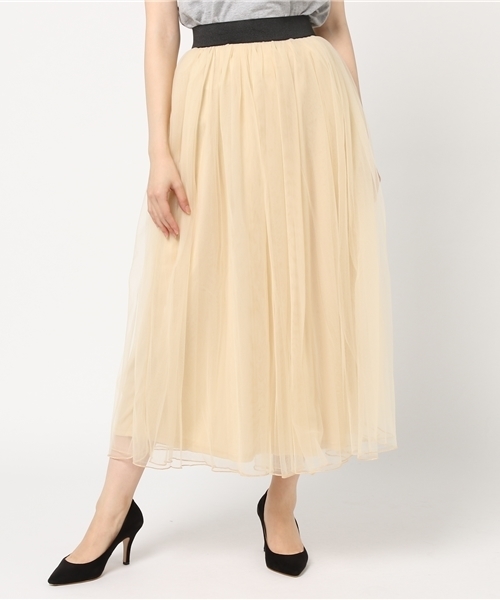 Pierrot（ピエロ）の「マキシ丈 チュールスカート（スカート・レディース・ブラック/アイボリー/グレー/ベージュ/カーキ/ネイビー・M/L）」の19枚目の写真