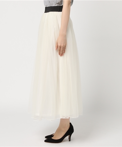 Pierrot（ピエロ）の「マキシ丈 チュールスカート（スカート・レディース・ブラック/アイボリー/グレー/ベージュ/カーキ/ネイビー・M/L）」の7枚目の写真