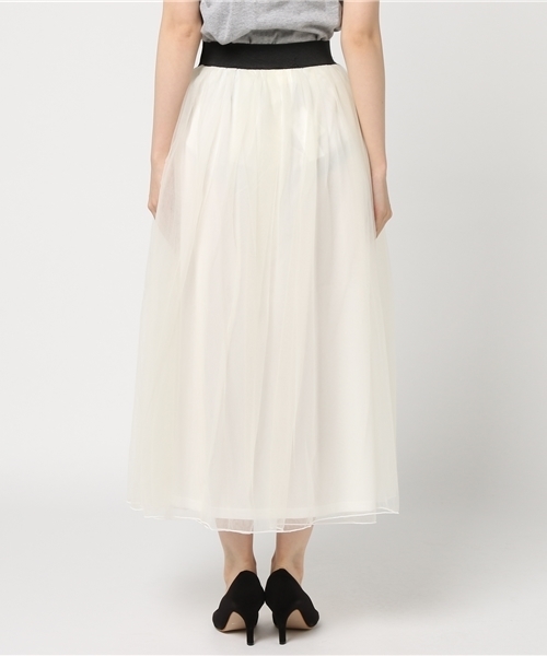 Pierrot（ピエロ）の「マキシ丈 チュールスカート（スカート・レディース・ブラック/アイボリー/グレー/ベージュ/カーキ/ネイビー・M/L）」の8枚目の写真