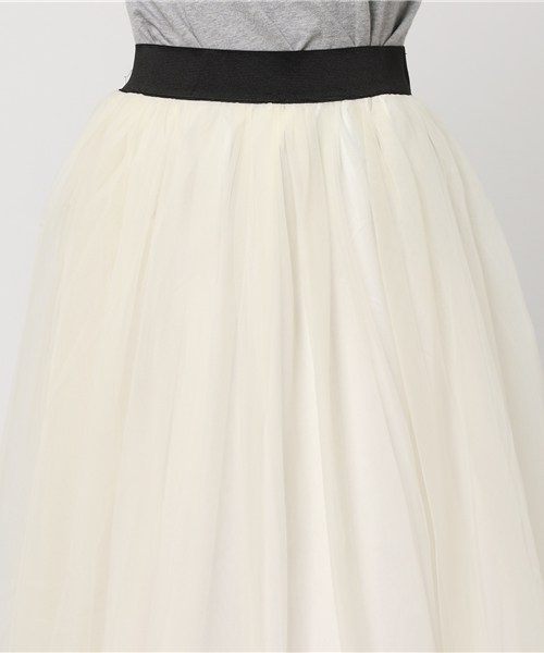 Pierrot（ピエロ）の「マキシ丈 チュールスカート（スカート・レディース・ブラック/アイボリー/グレー/ベージュ/カーキ/ネイビー・M/L）」の9枚目の写真