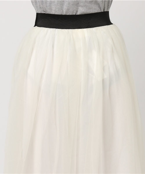 Pierrot（ピエロ）の「マキシ丈 チュールスカート（スカート・レディース・ブラック/アイボリー/グレー/ベージュ/カーキ/ネイビー・M/L）」の10枚目の写真
