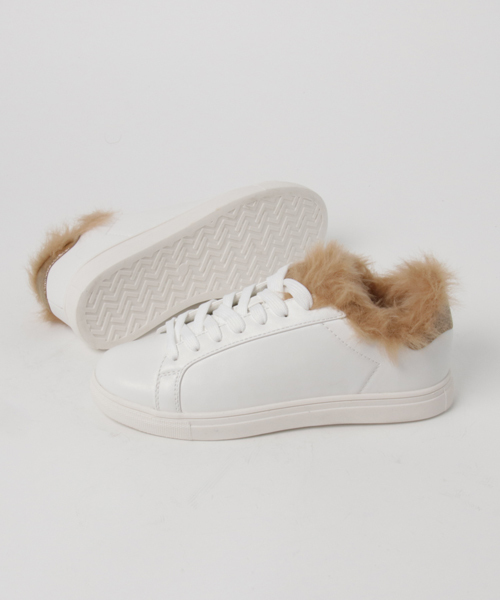 koe（コエ）の「ファースニーカー（スニーカー・レディース・ネイビー/キャメル・S/M/L）」の3枚目の写真