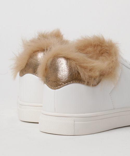 koe（コエ）の「ファースニーカー（スニーカー・レディース・ネイビー/キャメル・S/M/L）」の4枚目の写真