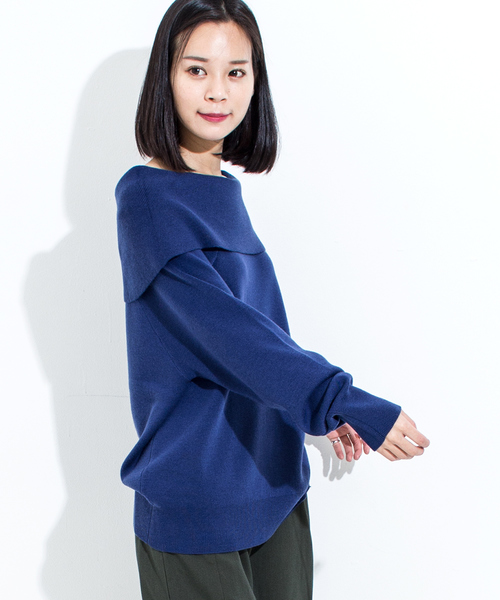 Furryrate（ファーリーレート）の「フルニードルオフショルTネックニットプルオーバー（ニット/セーター・レディース・ブルー/ブラック/イエロー/グレー・FREE）」の14枚目の写真