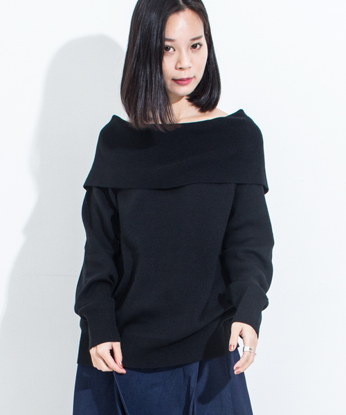 Furryrate（ファーリーレート）の「フルニードルオフショルTネックニットプルオーバー（ニット/セーター・レディース・ブルー/ブラック/イエロー/グレー・FREE）」の18枚目の写真