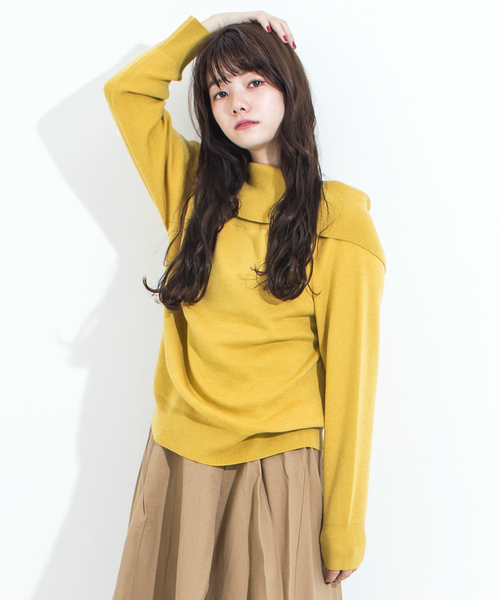 Furryrate（ファーリーレート）の「フルニードルオフショルTネックニットプルオーバー（ニット/セーター・レディース・ブルー/ブラック/イエロー/グレー・FREE）」の16枚目の写真