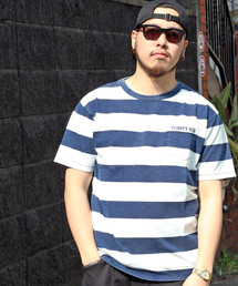 schott | Schott/ショット/INDIGO BORDER POCKET TSHIRTS/インディゴ ボーダー ポケット Ｔシャツ(Tシャツ/カットソー)