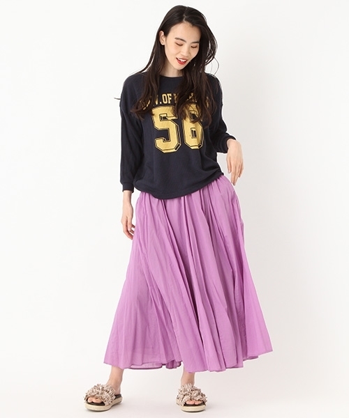 niko and...（ニコアンド）の「インドボイルフレアロングスカート【niko and ...】（スカート・レディース・グリーン/ネイビー/オレンジ/パープル・3/4）」の7枚目の写真