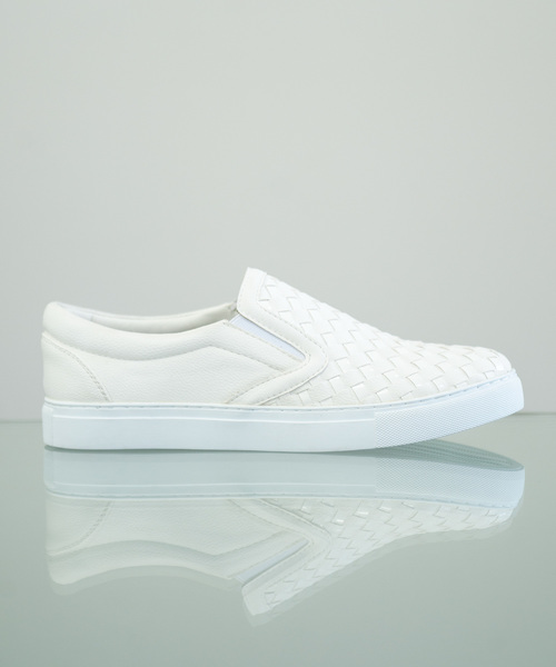 Buffalo Bobs（バッファローボブズ）の「INTRECCIATO SLIPON(イントレチャート スリッポン)メッシュスリッポン（スリッポン・メンズ・ブラック/ホワイト/ブルー・41/43）」の2枚目の写真