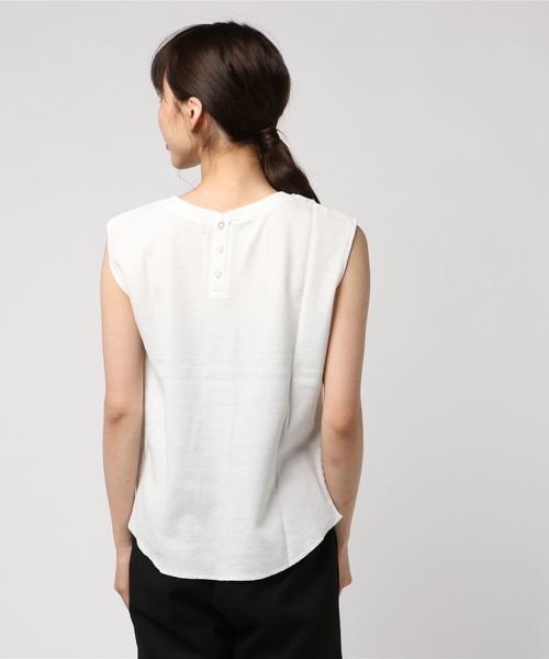 un dix cors（アンディコール）の「バックヘンリーワッフルカットソー（Tシャツ/カットソー・レディース・ブラック/ホワイト/ブラウン・ﾌﾘ-）」の5枚目の写真