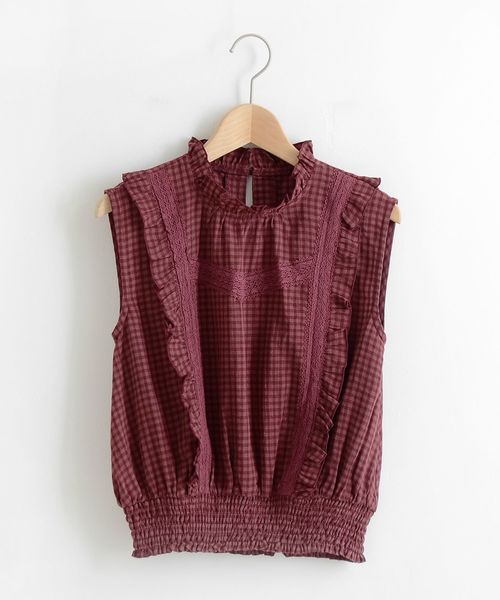 MAJESTIC LEGON（マジェスティックレゴン）の「フレンチスリーブフリルブラウス（シャツ/ブラウス・レディース・ブラック系その他/イエロー系その他/レッド系その他2・MEDIUM/SMALL）」の3枚目の写真