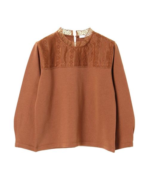 AMERICAN HOLIC(アメリカンホリック)の「レースネックポンチプルオーバー *(Tシャツ/カットソー・レディース・ブラック/キャメル・M/L)」の4枚目の写真