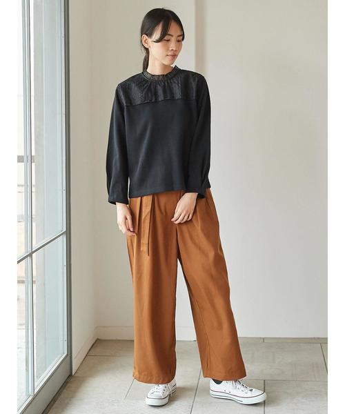 AMERICAN HOLIC(アメリカンホリック)の「レースネックポンチプルオーバー *(Tシャツ/カットソー・レディース・ブラック/キャメル・M/L)」の7枚目の写真