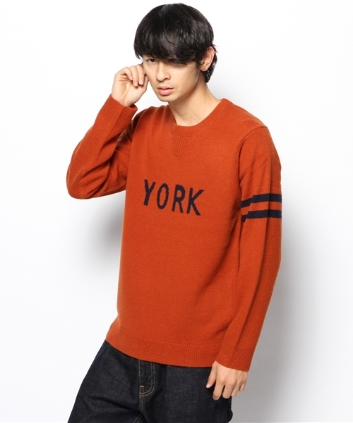 green label relaxing(グリーンレーベルリラクシング)の「YORK LINE C/N 7Gニット(ニット/セーター・メンズ・オレンジ/ネイビー・SMALL/MEDIUM/LARGE)」の2枚目の写真