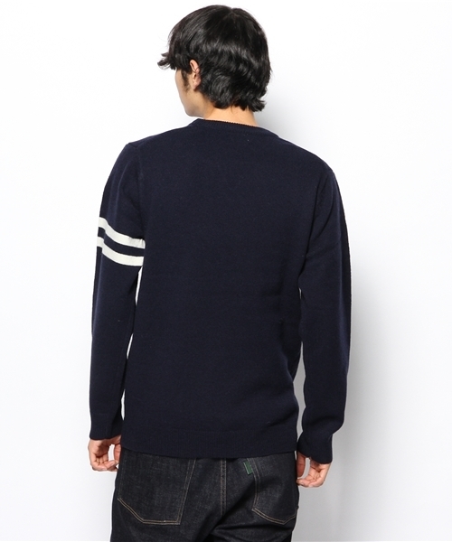 green label relaxing(グリーンレーベルリラクシング)の「YORK LINE C/N 7Gニット(ニット/セーター・メンズ・オレンジ/ネイビー・SMALL/MEDIUM/LARGE)」の5枚目の写真