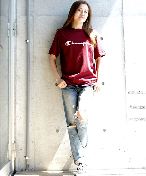 Champion（チャンピオン）の「【CHAMPION】スクリプトロゴプリントＴシャツ/ロゴプリント/チャンピオン（Tシャツ/カットソー・メンズ・グレー/ホワイト/ネイビー/ブラック/ダークグリーン/ワイン/イエロー/ピンク/杢グレー/ミント・SMALL/MEDIUM/X-LARGE/LARGE/XX-LARGE）」の19枚目の写真