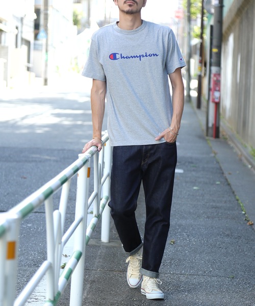 Champion（チャンピオン）の「【CHAMPION】スクリプトロゴプリントＴシャツ/ロゴプリント/チャンピオン（Tシャツ/カットソー・メンズ・グレー/ホワイト/ネイビー/ブラック/ダークグリーン/ワイン/イエロー/ピンク/杢グレー/ミント・SMALL/MEDIUM/X-LARGE/LARGE/XX-LARGE）」の21枚目の写真