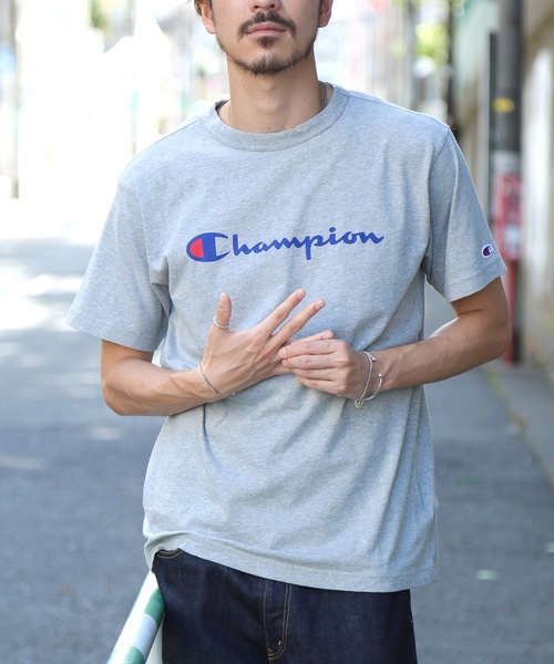 Champion（チャンピオン）の「【CHAMPION】スクリプトロゴプリントＴシャツ/ロゴプリント/チャンピオン（Tシャツ/カットソー・メンズ・グレー/ホワイト/ネイビー/ブラック/ダークグリーン/ワイン/イエロー/ピンク/杢グレー/ミント・SMALL/MEDIUM/X-LARGE/LARGE/XX-LARGE）」の22枚目の写真