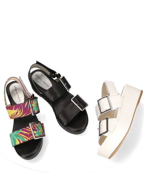 ORiental TRaffic（オリエンタルトラフィック）の「春夏★バックルベルト厚底サンダル★9231（サンダル・レディース・ブラック/レインボー/ホワイト・S/M/L/LL/3L/SS）」の12枚目の写真