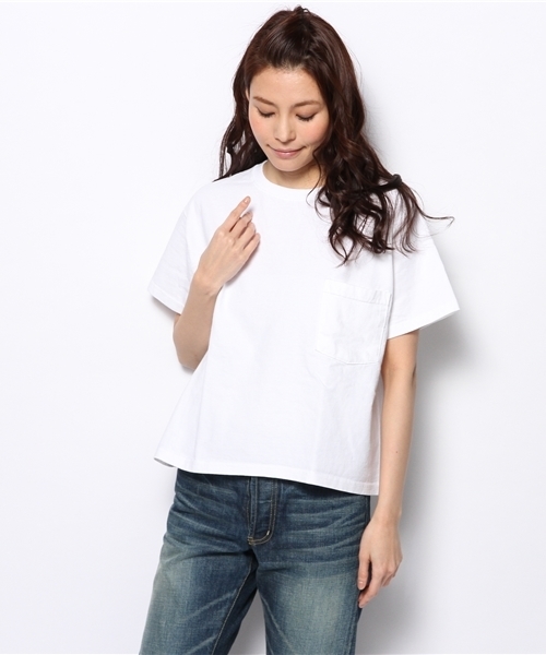 BEAMS BOY（ビームスボーイ）の「Goodwear / カスタム BIG Tシャツ（Tシャツ/カットソー・レディース・ホワイト/ライトグレー/レッド系その他/イエロー/サックスブルー/ネイビー・ONE SIZE）」の2枚目の写真