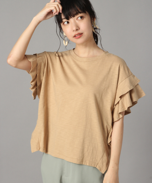 LOWRYS FARM(ローリーズファーム)の「ラッフルプルオーバー 848559(Tシャツ/カットソー)」|ベージュ
