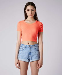 TOPSHOP | RIB CROP TEE/リブクロップティー(Tシャツ/カットソー)